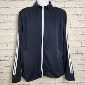 H2H Jacket Mens XL Active Slim Fit Track Lightweight Zip-up Long Sleeve Navy